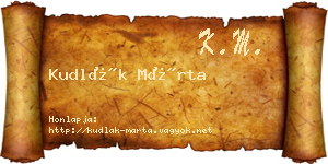 Kudlák Márta névjegykártya
