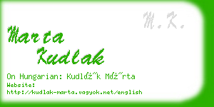 marta kudlak business card